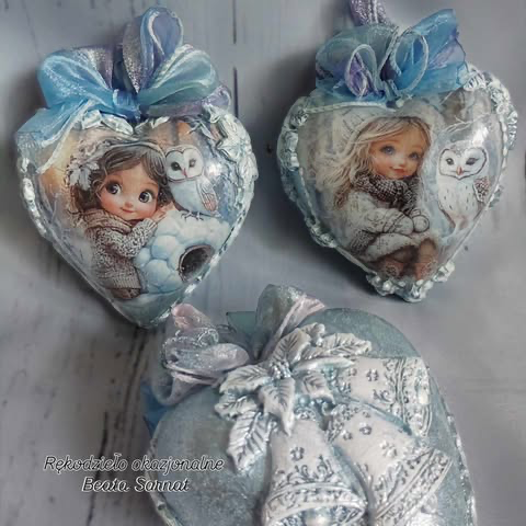 Komplet serduszek 3 szt, wielkość 12 cm