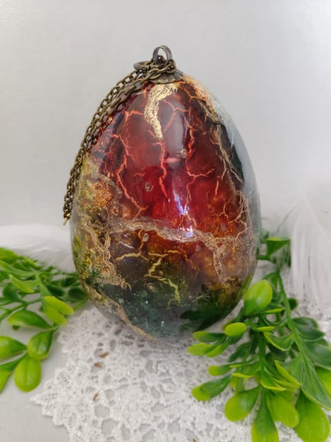 Jajko dekoracyjne -rękodzieło artystyczne (mix media)