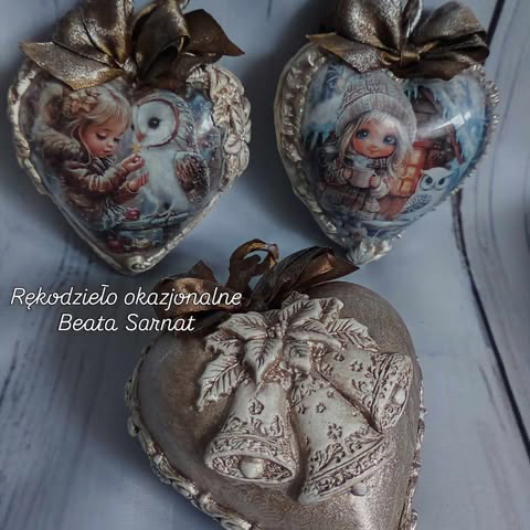 Komplet serduszek 3 szt, wielkość 12 cm