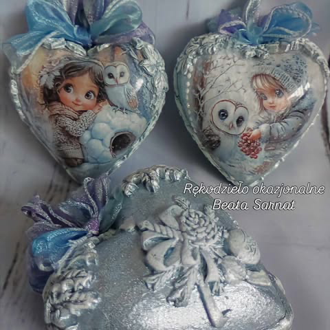 Komplet serduszek 3 szt, wielkość 12 cm